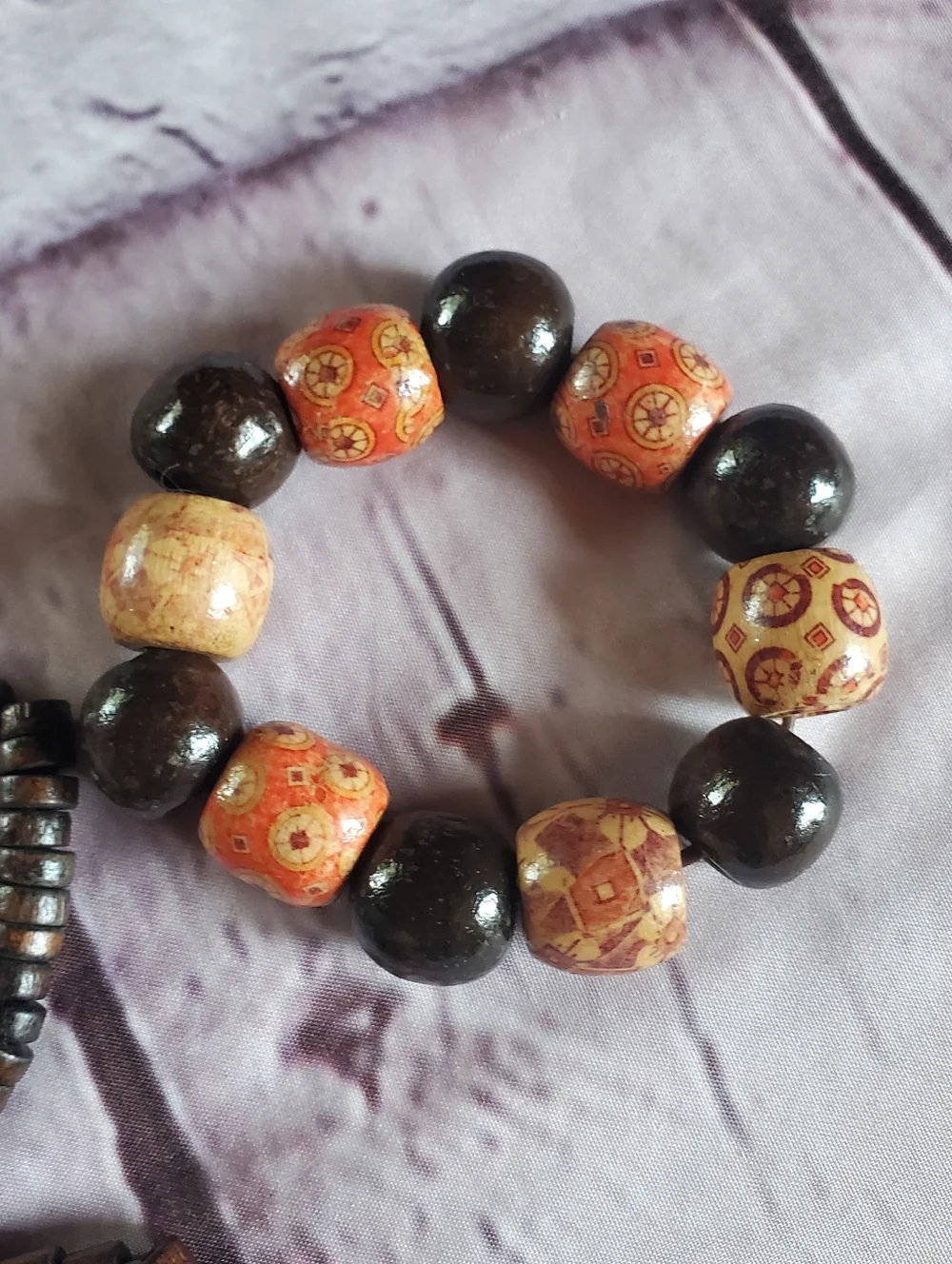 Bohemian Beaded Jewelry Set Handcrafted Necklace Bracelets Earrings Chunky Batik